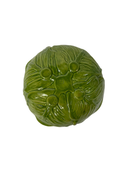Vintage 1976 Majolica Cabbage Leaf Footed Bowl Pottery, Duncan Enterprises