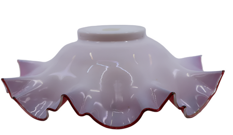 Large Edwardian Ruby over milk glass centre piece bowl