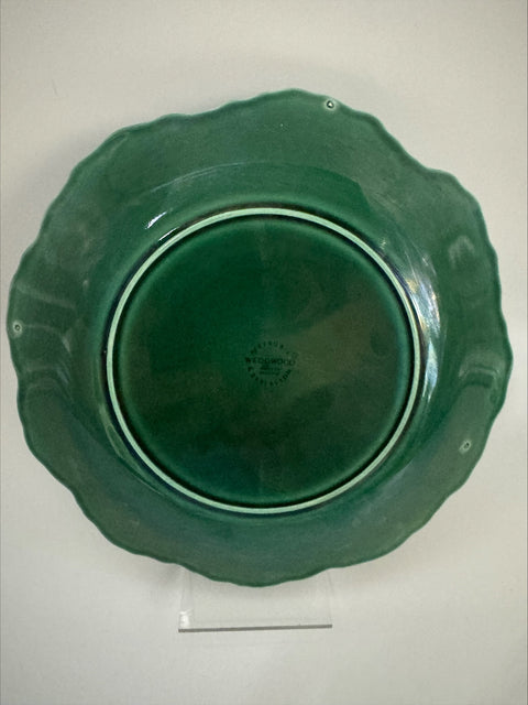 Vintage Wedgwood of Etruria & Barlaston Green Majolica Cabbage Leaf Plate