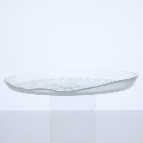 Humppila (Finland) "Riikinkukko" glass platter designed by Raija Luoto Glass Coco Retrotique