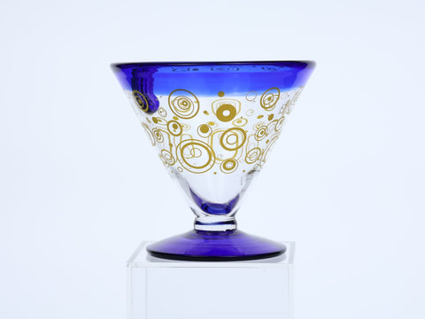 Kosta Boda "Royal Caribbean Cruise" cocktail glasses with blue rim Drinkware and barware Coco Retrotique