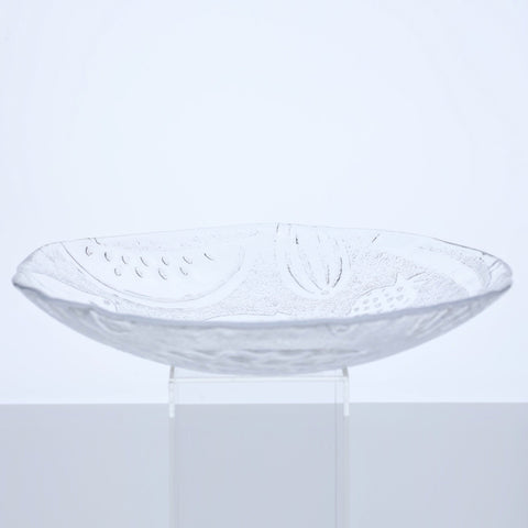 Kosta Boda, glass bowl with tropical fruit pattern by Gunnel Sahlin Glass Coco Retrotique