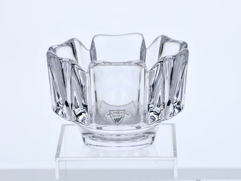 Orrefors Sweden, Corona crystal bowl by Lars Hellsten Glass Coco Retrotique