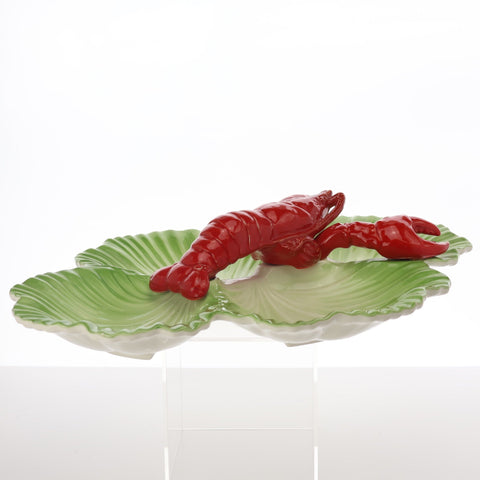 Otagiri (Japan) lobster on lettuce leaf divided dish Servingware Coco Retrotique