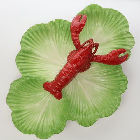 Otagiri (Japan) lobster on lettuce leaf divided dish Servingware Coco Retrotique