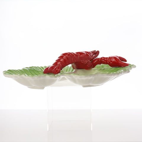 Otagiri (Japan) lobster on lettuce leaf divided dish Servingware Coco Retrotique