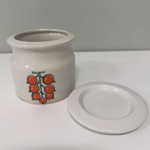 Arabia (Finland) "Tutti Frutti" red currant jam pot designed by Ulla Procope