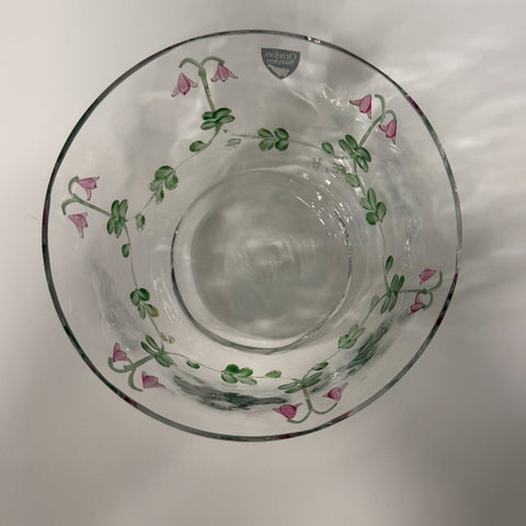 Orrefors (Sweden) hand-painted "Linnea" small comport by Eva Englund