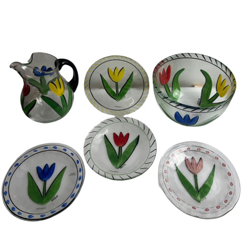 Kosta Boda (Sweden) Tulipa, Ulrica Hydman Vallien red tulip plate 18 cm diameter