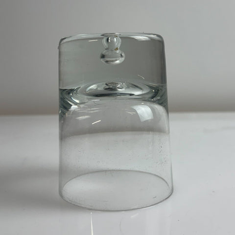 Krosno (Poland) 1960's bubble base ball bottom glasses set of two 9.5cm