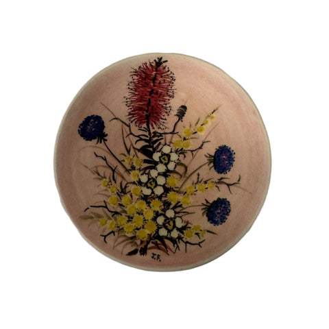 Guy Boyd (Australia) hand-painted wildflower wall plate 12 cm