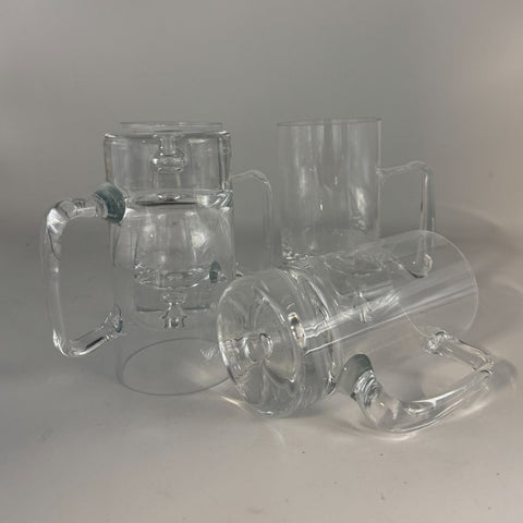 Krosno (Poland) set of four bubble base beer mugs 14 cm