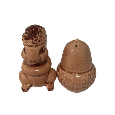 Vintage squirrel and acorn salt and pepper shakers