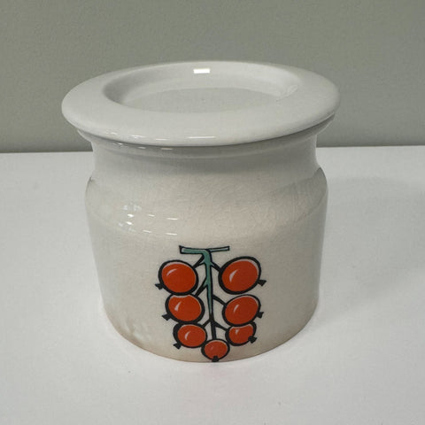 Arabia (Finland) "Tutti Frutti" red currant jam pot designed by Ulla Procope