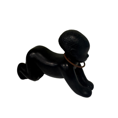Barsony (Australia) black baby crawling figurine