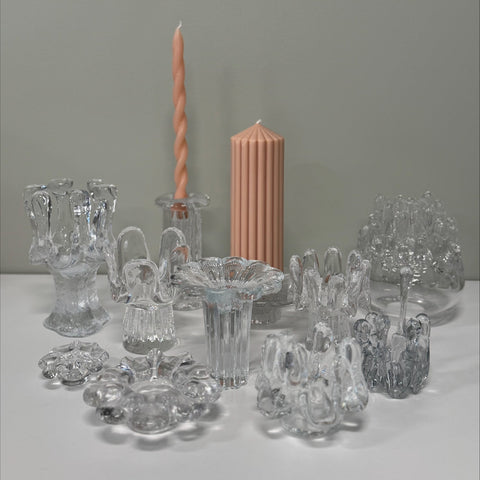 Nybro (Sweden) Silvia Flower glass candlestick