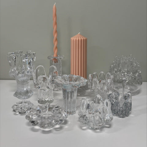 Kosta Boda (Sweden) "Sunflower" small sized candleholder designed by Göran Wärff 7cm