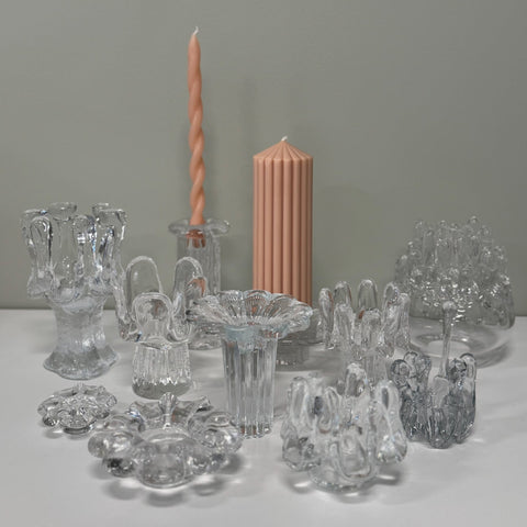 Kosta Boda (Sweden) "Sunflower" medium candleholder designed by Göran Wärff 12.5cm high