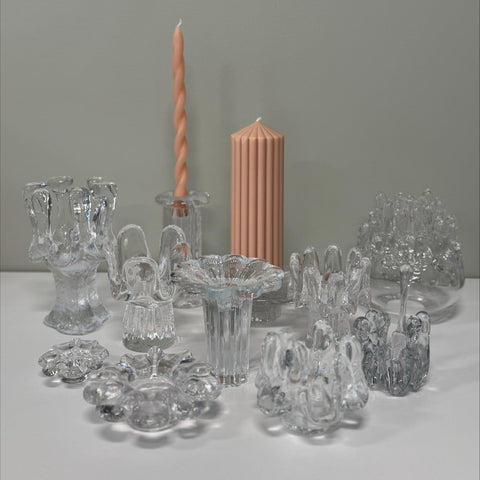 Kosta Boda (Sweden) "Sunflower" larger sized candleholder designed by Göran Wärff 18cm