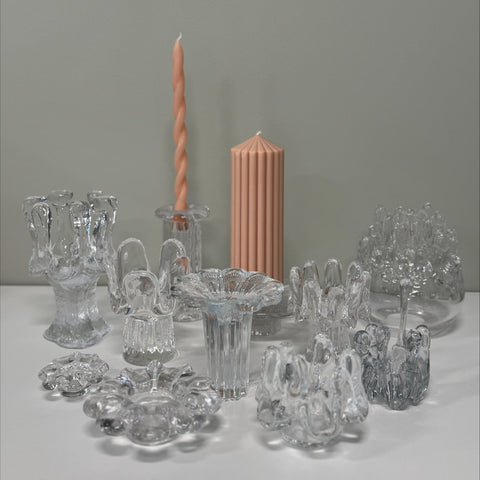 Kosta Boda (Sweden) "Krinolin" taper candleholder designed by Ann and Göran Wärff 7.5cm