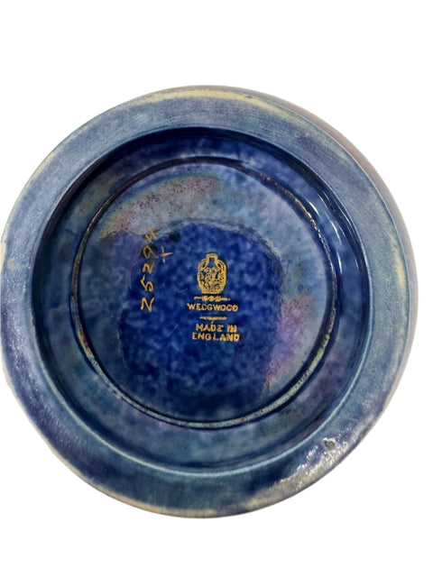 Rare Wedgwood blue lustre Footed Bowl decorated with hummingbirds, designed by Daisy Makeig-Jones circa 1920.