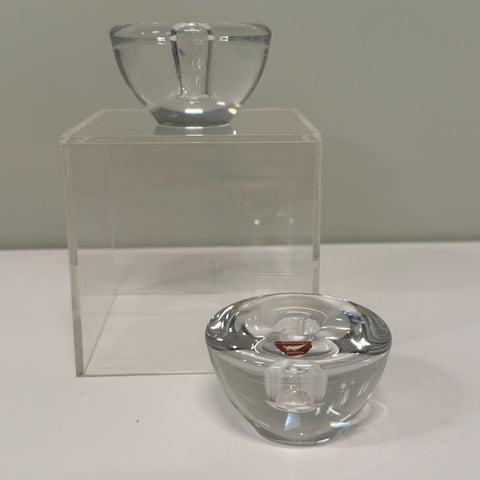 Orrefors (Sweden) pair of vintage candle holders