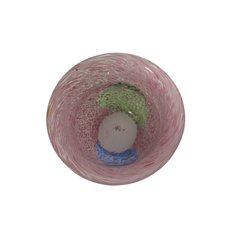 Kosta Boda (Sweden) vase by Ulrica Hydman-Vallien pink splatter glass