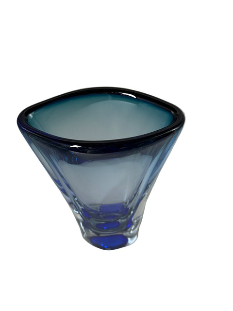 Kosta Boda (Sweden) Vision blue large vase designed by Göran Wärff