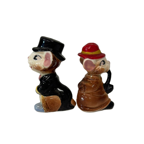 Vintage (Japan) 1950's mouse salt and pepper shakers