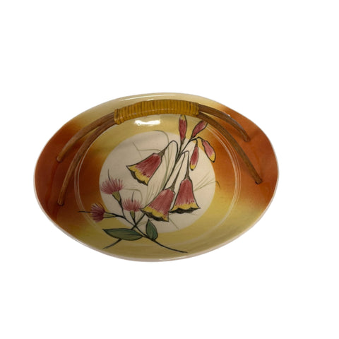 Studio Anna (Australia) hand painted pottery bowl with cane handle
