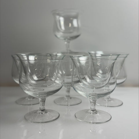 Mid Century, set of six prawn cocktail glasses