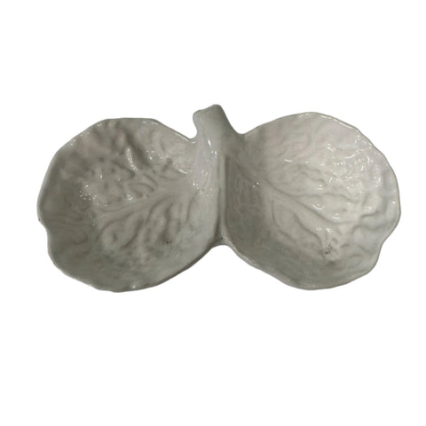 Bordallo Pinheiro (Portugal) white double segmented dish