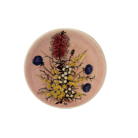 Guy Boyd (Australia) hand-painted wildflower wall plate 12 cm