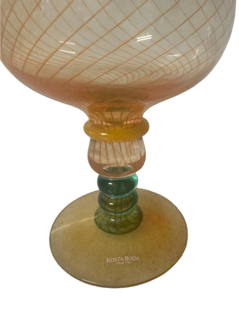 Kosta Boda (Sweden) Fenix series art glass goblet, 16 cm high