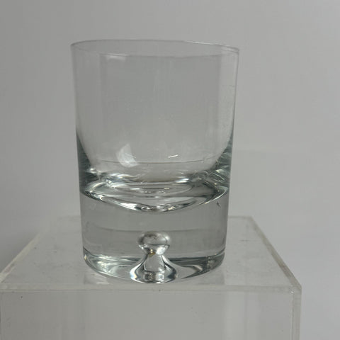 Krosno (Poland) 1960's bubble base ball bottom glasses set of two 9.5cm