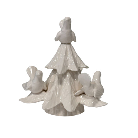 Fitz and Floyd (Japan) Christmas and dove tree candle holder