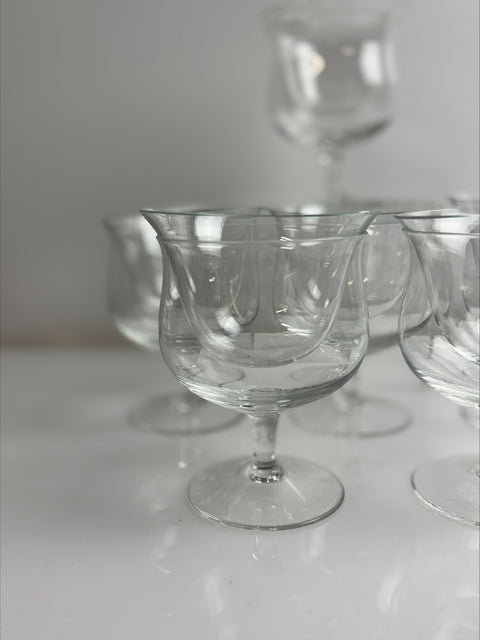 Mid Century, set of six prawn cocktail glasses