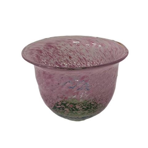 Kosta Boda (Sweden) vase by Ulrica Hydman-Vallien pink splatter glass