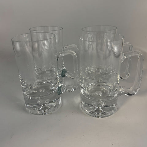 Krosno (Poland) set of four bubble base beer mugs 14 cm