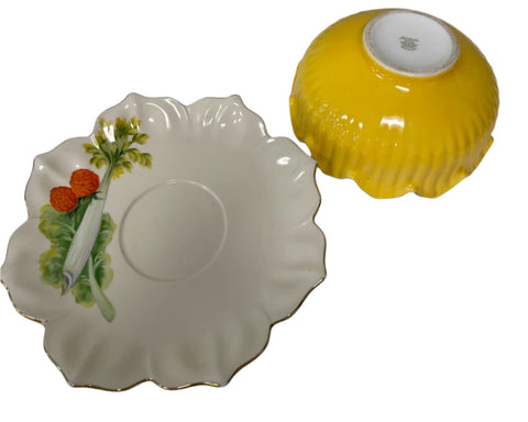 Noritake (Japan) Vintage celery, tomato, cherry and lettuce serving dish with underplate