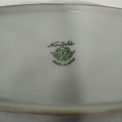 Noritake (Japan) Vintage Porcelain Celery, Capsicum Platinum Trim dish