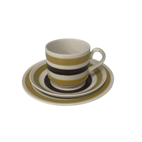 Carrigaline Pottery (Ireland) "Colleen" striped mid-century bread and butter plate