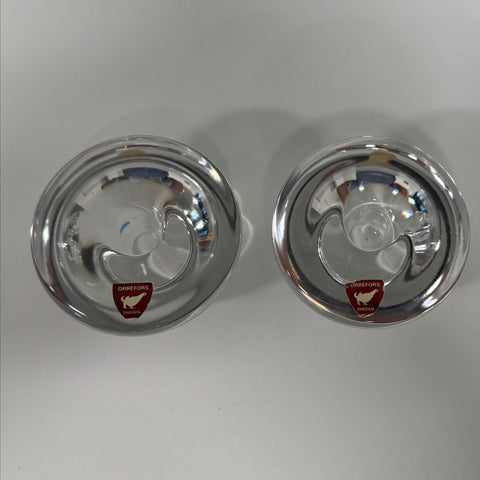 Orrefors (Sweden) pair of vintage candle holders