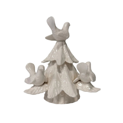 Fitz and Floyd (Japan) Christmas and dove tree candle holder