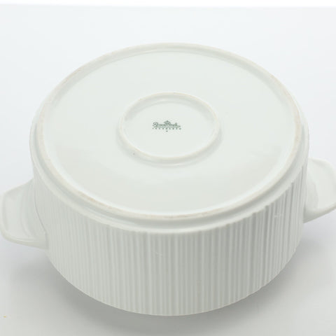 Rosenthal (Germany) white casserole dish with dark green lid Servingware Coco Retrotique