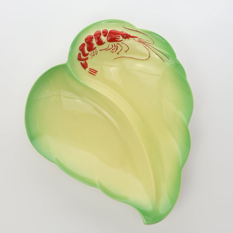 Royal Winton (England)green leaf shaped dish with lobster motif Servingware Coco Retrotique