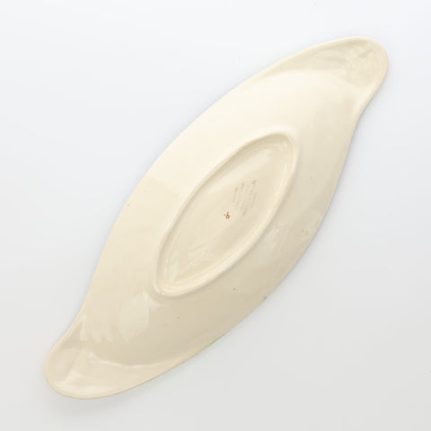 Shorter and Sons (England) oval shaped grey with flowers dish Servingware Coco Retrotique