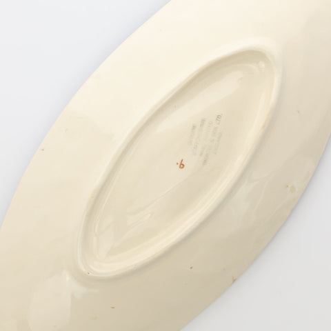 Shorter and Sons (England) oval shaped grey with flowers dish Servingware Coco Retrotique