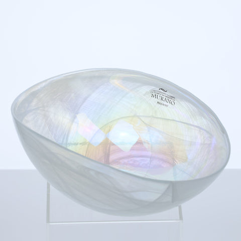 Vetro Artistico Murano, glass bowl with white swirls Glass Coco Retrotique