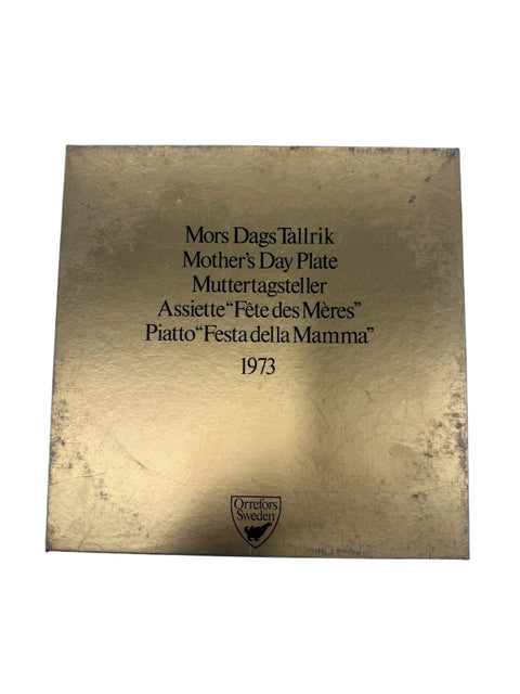 Orrefors Sweden, Mother's Day plate from 1973 (boxed)